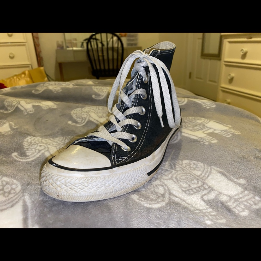 Black and White Hightop Converse.